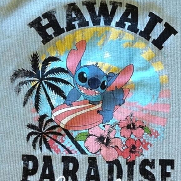 DISNEY STITCH Hawaii Paradise Surf Club Ribbed Crop Tank Top Medium - Picture 6 of 9